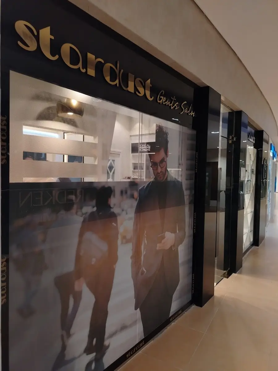 Lit up after dark at Stardust Gents Salon